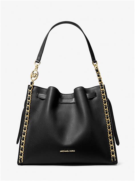 lgchainshl brnac ns michael kors|Mina Large Signature Logo Chain Shoulder Bag .